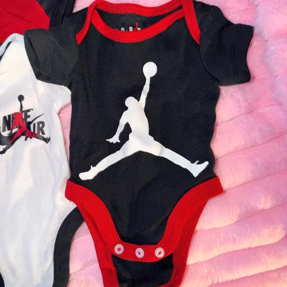 Nike Baby Bodysuits - Red, Black & White Sport Set - Picture 3 of 11